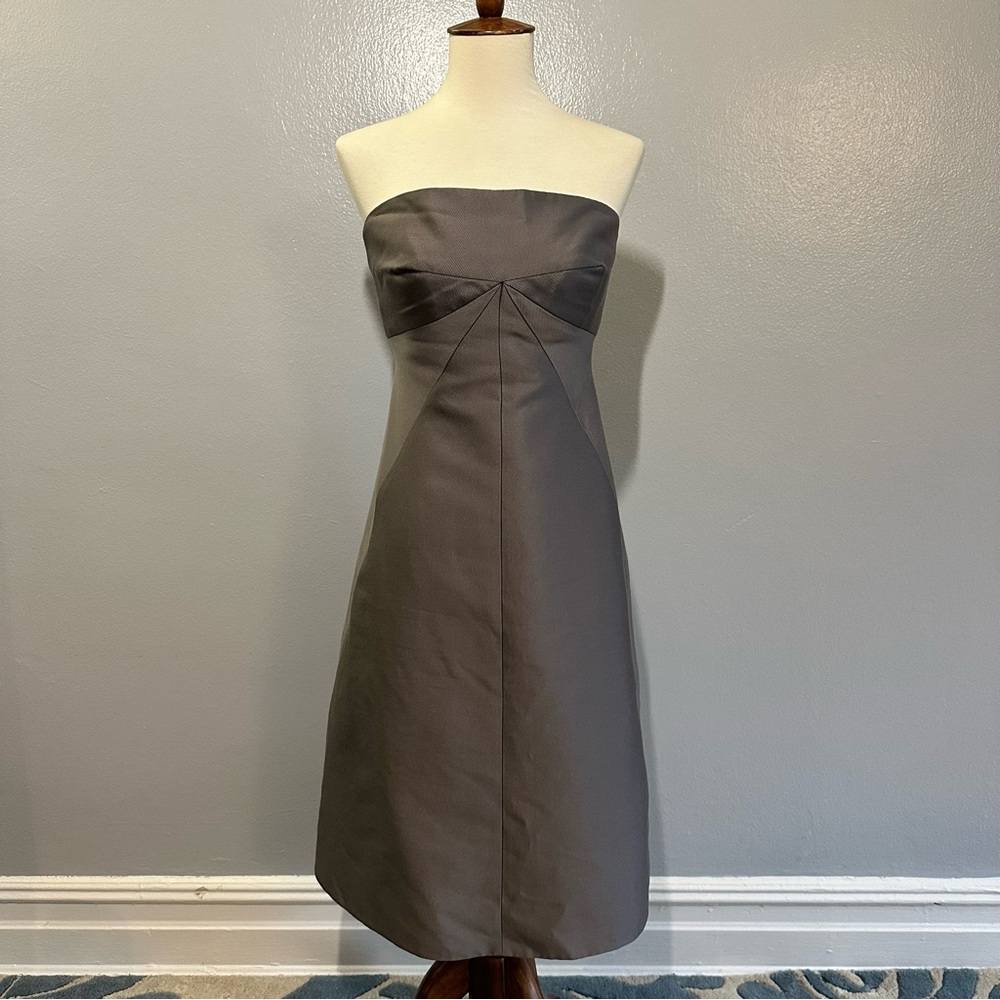 J. Crew Gray Strapless Dress